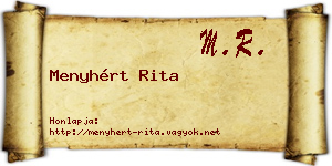 Menyhért Rita névjegykártya